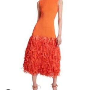 ISO Aje Rushes Fringe Midi - Orange - Size M/L/XL